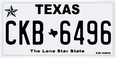 TX license plate CKB6496