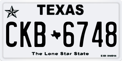 TX license plate CKB6748