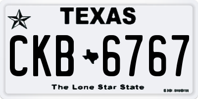 TX license plate CKB6767