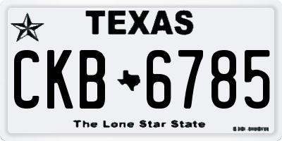 TX license plate CKB6785