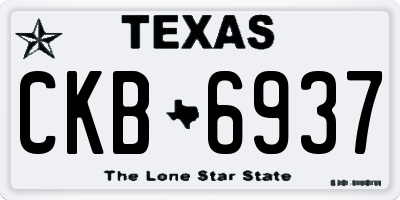 TX license plate CKB6937