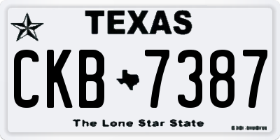 TX license plate CKB7387