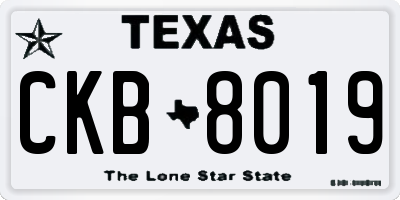 TX license plate CKB8019