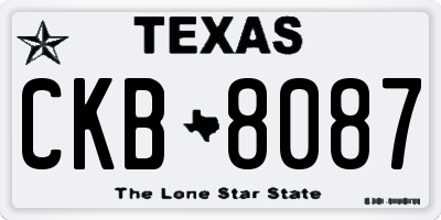 TX license plate CKB8087