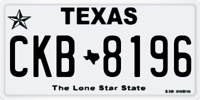 TX license plate CKB8196