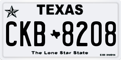 TX license plate CKB8208