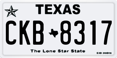 TX license plate CKB8317