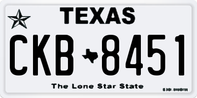 TX license plate CKB8451
