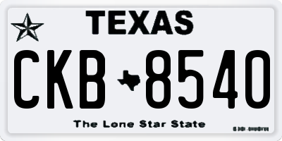 TX license plate CKB8540