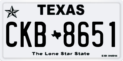 TX license plate CKB8651