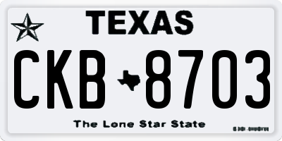 TX license plate CKB8703