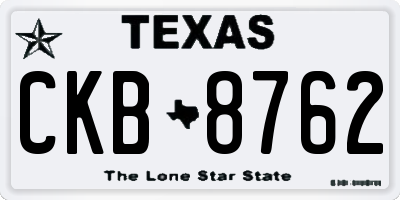 TX license plate CKB8762