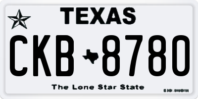 TX license plate CKB8780