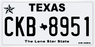 TX license plate CKB8951