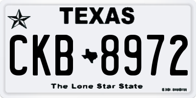 TX license plate CKB8972