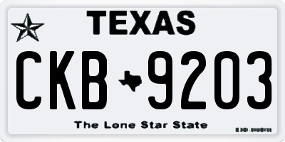 TX license plate CKB9203