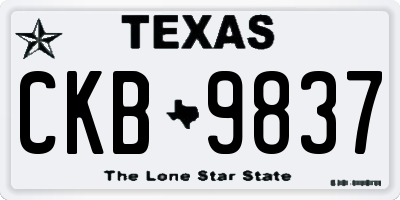 TX license plate CKB9837