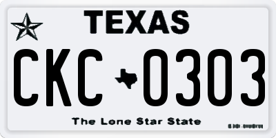 TX license plate CKC0303