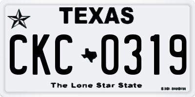 TX license plate CKC0319