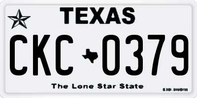TX license plate CKC0379