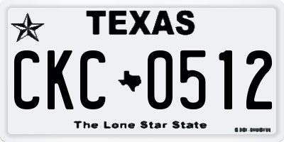 TX license plate CKC0512