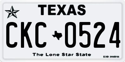 TX license plate CKC0524