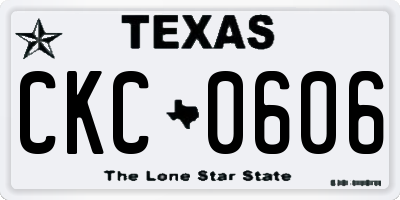TX license plate CKC0606