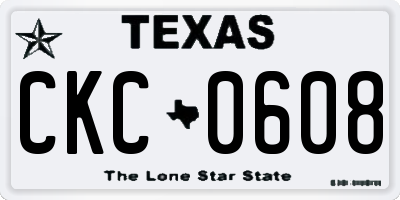 TX license plate CKC0608