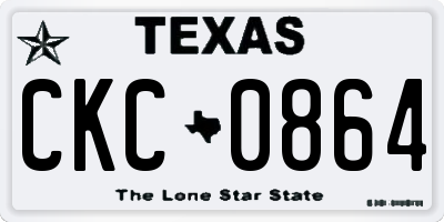 TX license plate CKC0864