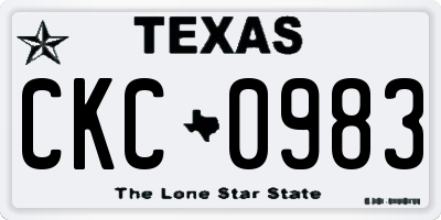 TX license plate CKC0983