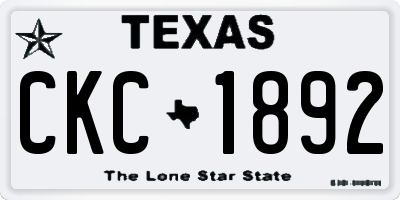 TX license plate CKC1892