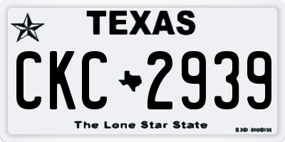 TX license plate CKC2939