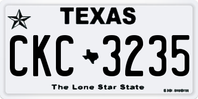 TX license plate CKC3235