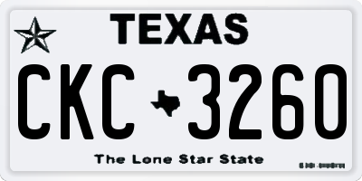 TX license plate CKC3260