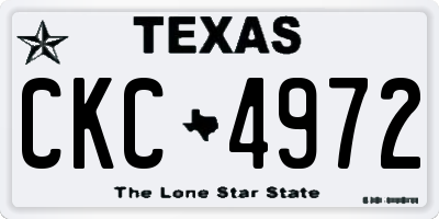 TX license plate CKC4972