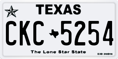 TX license plate CKC5254