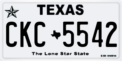 TX license plate CKC5542