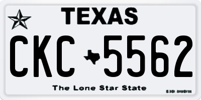 TX license plate CKC5562