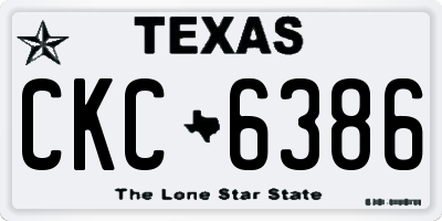 TX license plate CKC6386