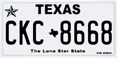 TX license plate CKC8668