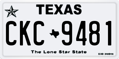 TX license plate CKC9481
