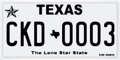 TX license plate CKD0003