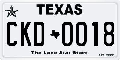 TX license plate CKD0018