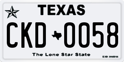 TX license plate CKD0058
