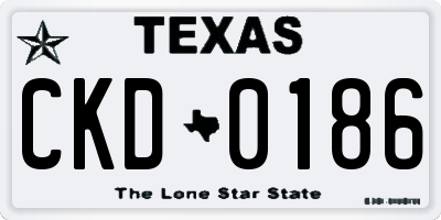 TX license plate CKD0186