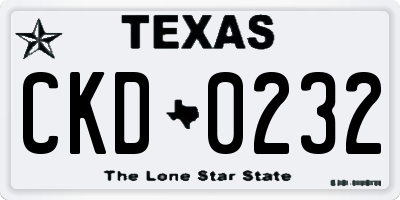 TX license plate CKD0232