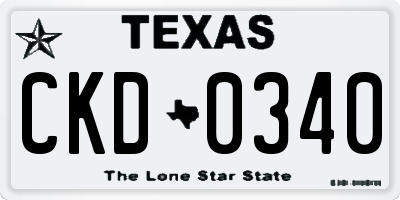 TX license plate CKD0340
