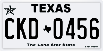 TX license plate CKD0456