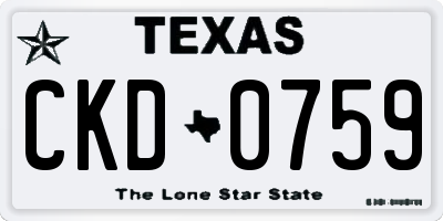TX license plate CKD0759