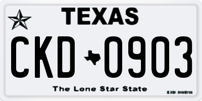 TX license plate CKD0903